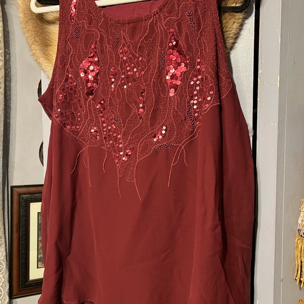Lori Goldstein LOGO lavish large sleeveless dress blouse